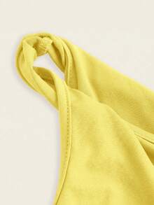 Siren Gaze Áo kiểu lệch vai xoắn nhẹ nhàng, thanh lịch dành cho nữ nhân dịp Lễ Tình nhân - Màu vàng - Xem 8