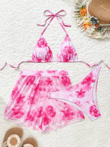 Swim Vcay 3pcs/Set White Tankini Swimwear Golf Summer Sexy - Pink - View 5
