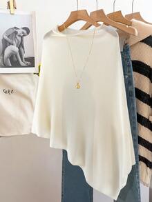 GlowEve CURVE Áo khoác cardigan poncho trắng dáng rộng thoải mái kiểu dáng nghỉ dưỡng dành cho nữ, mùa xuân/hè. - trắng - Xem 1