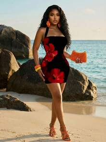 Slaydiva 女士碎花吊带迷你连衣裙 - 彩色 - 查看 4