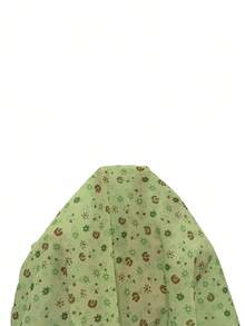 INAWLY Áo thun nữ tay ngắn họa tiết hoa nhí, kiểu dáng thường ngày, cài cúc. - Nhiều màu - Xem 4