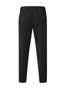 Manfinity Mode 男士纯色口袋休闲/商务西装裤 - 黑色 - 查看 2