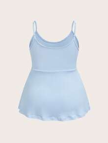 SHEIN EZwear 2 chiếc áo hai dây dáng babydoll đơn giản, màu trơn, thích hợp mặc mùa hè cho nữ, kiểu dáng thường ngày đi làm. - Màu xanh lam - Xem 6