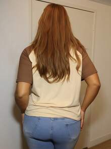 MelDlgn Plus Size Basic Casual Raglan Sleeve Short Sleeve Loose T-Shirt, Summer - Dark Grey - View 2