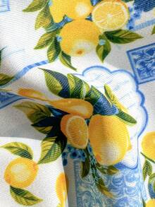 Swim Mod Women's 2pcs Lemon Random Print V-Neck Halter Tie Bikini Set Set, Summer Casual - Multicolor - View 7