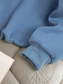 Mirajuku 1 pieza Sudadera casual de cuello redondo con bloques de color para niños, adecuada para la escuela, el transporte y los deportes en otoño/invierno, se puede usar con chaqueta o chaleco - Multicolor - Ver 8