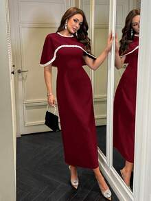 Modelyn 新款春夏黑色优雅女士派对连衣裙 - 紅色 - 查看 4