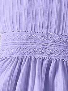 SHEIN Vestido De Encaje Con Tirantes De Contraste Para Niñas Preadolescentes - Morado - Ver 6