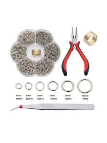 Jump Rings Mixed Sizes 4-10mm Open Closed Connectors Metal Findings For Jewelry Making DIY Craft Supplies Storage Box Set Repair Accessory - Multicolor - View 10