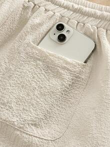 HIMLAND 男士梭织休闲日常年轻商务纯色裤 - 杏色 - 查看 6