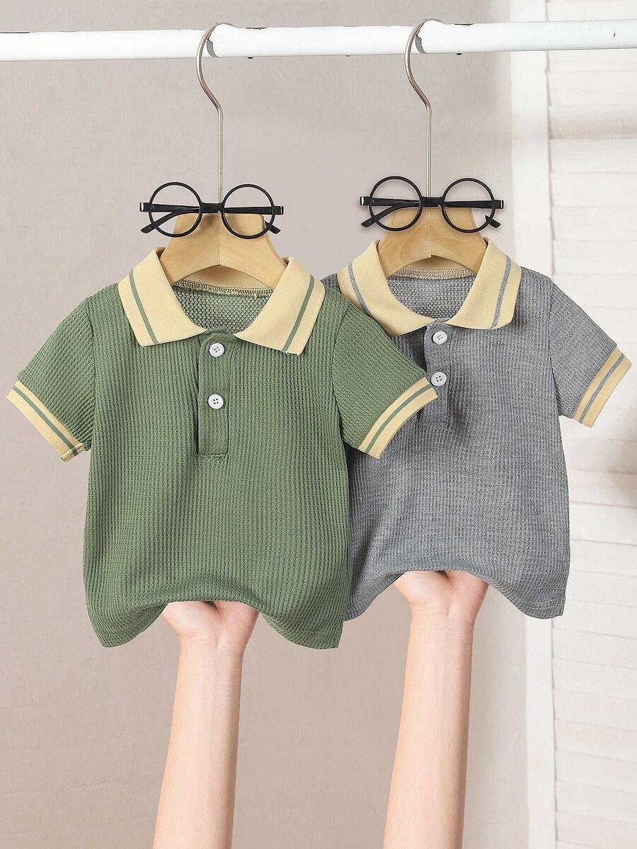 2件套男婴短袖polo衫套装 - 彩色 - 查看 1