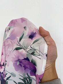 Elenzga Đầm maxi dài tay in hoa cổ tàu dành cho nữ cỡ lớn, thích hợp cho kỳ nghỉ, tiệc tùng và hẹn hò. - Màu tím - Xem 9