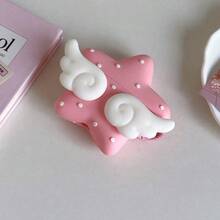 天使翅膀和粉色星星图案保护壳，兼容苹果第三代/第四代蓝牙无线耳机 - 粉色 - 查看 14