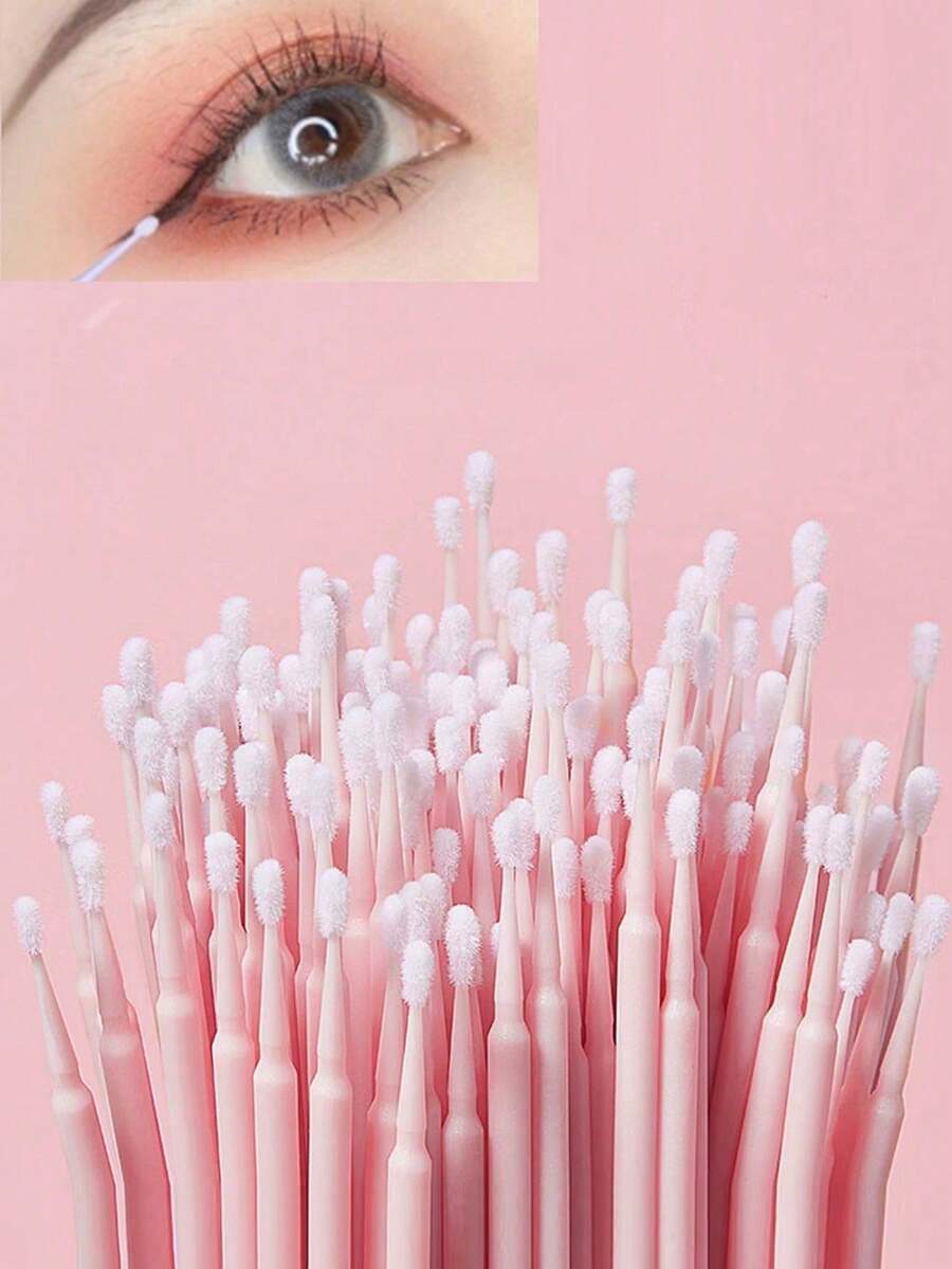 100 pezzi Bastoncini di pulizia Nano, Bastoncini ultra fini per rimuovere il trucco per occhi, contouring, eyeliner, labbra e pulizia della pelle
