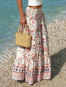 INAWLY Women's Casual Paisley Print Skirt - Multicolor - View 1