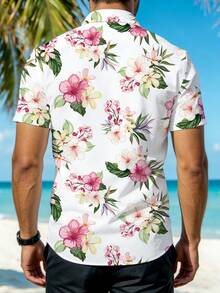 VIVINTIMO Kemeja Liburan Pria Motif Bunga, Cocok untuk Liburan di Pulau, Liburan ke Hawaii - MultiWarna - View 5
