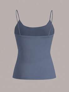 Comfortcana 4pcs/Set Casual Solid Color Versatile Haze Blue, Sky Blue, Pink, White All-Match Camisole Suitable For Beach, Party, Vacation, Spring/Summer - Multicolor - View 8