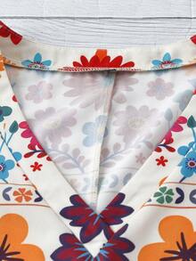 Linhara Plus Size Women's Printed Casual Romantic Vacation Shirt, Versatile For Spring/Summer - Multicolor - View 5