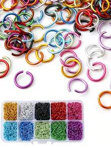 Colorful Aluminum Jump Rings 6mm Open Jump Rings Connectors DIY Jewelry Making Findings Craft Supplies Storage Box Kit - Multicolor - View 4