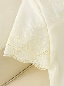 Franclia 女士时尚优雅刺绣上衣和短裤两件套 - 黃色 - 查看 6