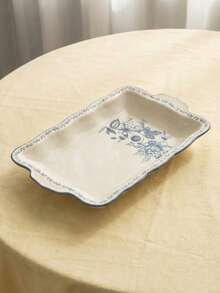 Cirelle Fuente de horno de porcelana con estampado floral vintage - Vajilla de cerámica para hornear y servir, menaje de cocina elegante - Multicolor - Ver 4