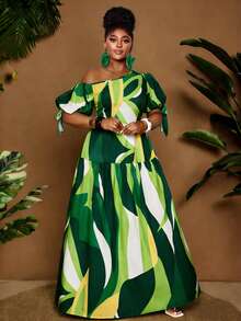 Maweii Plus Size Women's St. Patrick's Day One Shoulder Holiday Sexy Swing Short Sleeve Dress St. Patrick's Daybeach Vacation Outfits For Women - Multicolor - View 4