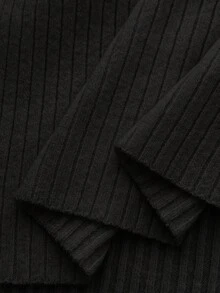 SHEIN Franclia 新款夏季休闲宽松百搭简约优雅柔软Polo衫，适合办公室、工作、通勤等场合，金属纽扣设计，修身剪裁，款式简洁大方，男女皆宜，极简女式开衫 - 黑色 - 查看 4