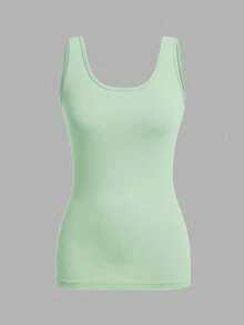 SHEIN Essnce 3件套休闲简约黑色、绿色、白色修身圆领吊带背心，适合春夏穿着。 - 彩色 - 查看 10