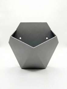 Wall-Mounted Flower Pots, Geometric-Shaped Hanging Herb Planters, Multi-Functional Wall Storage Boxes Suitable For Office Supplies, Succulents, And Small Items (Black/Grey/White) - A - View 9