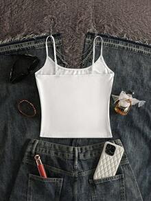 INAWLY Women's Aesthetic Pattern Tank Top Vintage Cute Print Grunge Streetwear Cropped Top Y2k Clothing Gothic Girl Bodycon - White - View 2
