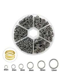 1010PCS Open Closed Jump Rings Metal Findings Mixed Sizes DIY Jewelry Making Craft Supplies Storage Box - Multicolor - View 15