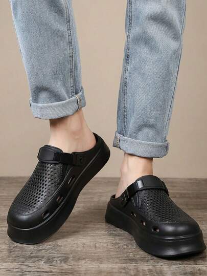 Sandalias estilo zuecos tipo básico para caballero, Sandalias con correa,