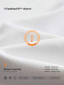 GLOWMODE 35 英寸 FeatherFit™-Warm HeatFlow 柔软保暖凉爽弹力高腰喇叭紧身裤，低冲击瑜伽普拉提工作室日常休闲秋冬 - 白色 - 查看 5