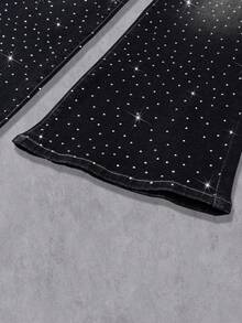 Manfinity LEGND 男士水钻装饰喇叭牛仔裤 - 灰色 - 查看 3