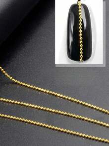 6 Pieces Per Box 3D Alloy Nail Decoration Mixed Metal Chain Nail Accessory Set, Golden Metal Chain Nail Decoration, Nail Accessory Chain, Line Nail Pendant, Nail Decoration With Box Set, DIY Nail Decoration - Multicolor - View 4