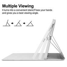 1PC Tablet Protective Cover, Convenient, Multi-Folding, With Pen Slot, Compatible With Apple Pad - Light Grey - View 3