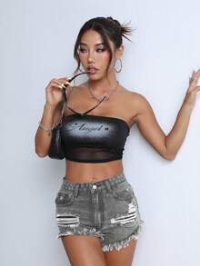 SHEIN ICON Fashionable Casual Washed Shorts, Versatile For Summer - Light Grey - View 3