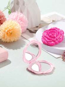 Bộ 5 gương trang điểm nhỏ gọn màu hồng, gương nhựa mini du lịch, gương gấp gọn cầm tay hình hoa hồng, quà tặng cho phù dâu, quà cưới, quà sinh nhật. - Nhiều màu - Xem 2