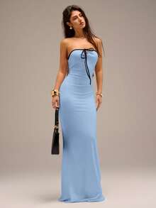 Avantive Summer Women Romantic/Prom/Formal/Birthday/90s Clothes/Business Casual Woman/Elegant/Western Wear/Going Out/Fashion/Casual/Y2k Clothes/Club/Office /Cocktail/Vintage/Bodycon/Rave Outfits Festival/Funny/Classy/Old Money/Streetwear/Vacation Outfits/Country Concert Outfit/Work Clothes /Modest/Spring Break/Bachelorette Outfits/Concert/Baddie/Basic/Graduation/A Line/Backless/Off Shoulder/Open Back/White Maxi Dress - Baby Blue - View 6