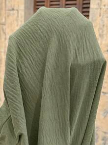 SHEIN Maternity Solid Color Waist Drawstring Loose Wide Leg Pants - Green - View 7