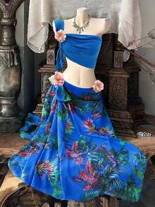 Bluhae Women's Summer Vacation Klein Blue Spaghetti Strap Camisole - Teal Blue - View 1