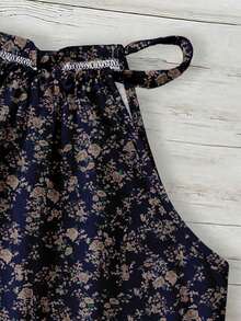 SHEIN LUNE Áo tank top cổ yếm họa tiết hoa giản dị dành cho nữ, thích hợp cho mùa xuân và mùa hè. - Nhiều màu - Xem 3