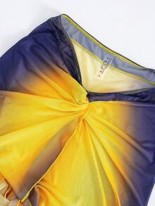 Swim Oasis 女士夏季度假扭结前襟渐变色罩衫连衣裙 - 彩色 - 查看 4