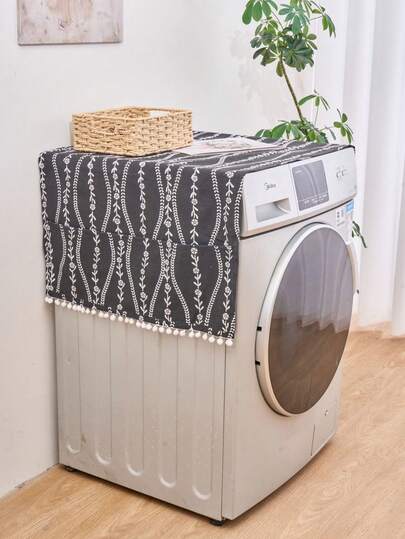 几何图案多色防尘冰箱罩，农舍风格装饰，保护家电，装饰性洗衣机罩，适用于冰箱和洗衣机
