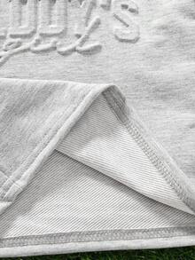 SHEIN Playful Pals 2pcs/Set Baby Girls Casual All-Match Classic Cute Minimalist Short Sleeve "Daddy's Girl" T-Shirt & Shorts Set, Suitable For Spring/Summer - Grey - View 7