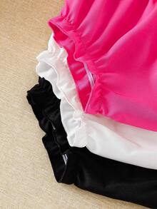 SHEIN 3件套幼儿男童休闲可爱百搭短裤 - 彩色 - 查看 4