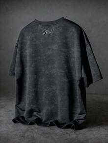 SUMWON Oversized Crew Neck Short Sleeve Jersey T-Shirt Classic Casual Summer Basic Relaxed Fit Everyday Wardrobe Essential - Black - View 2