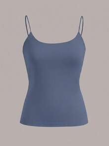 Comfortcana 4pcs/Set Casual Solid Color Versatile Haze Blue, Sky Blue, Pink, White All-Match Camisole Suitable For Beach, Party, Vacation, Spring/Summer - Multicolor - View 7