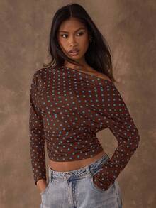 SHEIN BAE Women's T-Shirt For Daily Wear - Mocha Brown - View 5