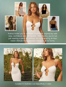 Aralina Women's Solid Color Hollow Out Sexy Spaghetti Strap Dress - White - View 11
